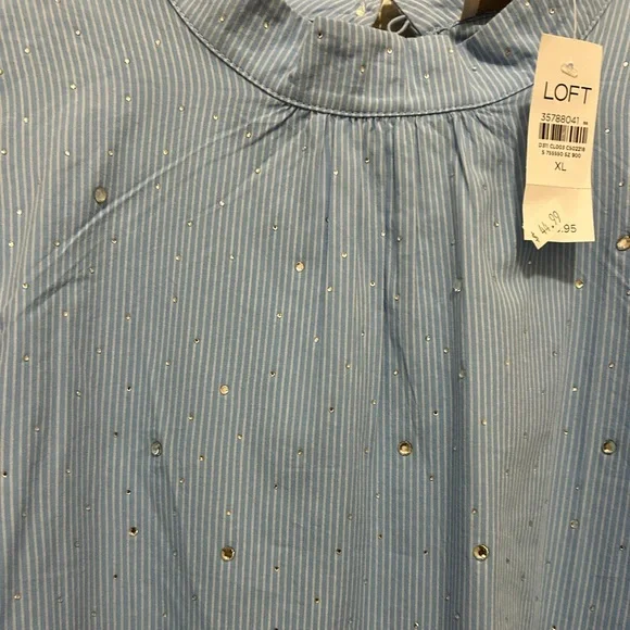 LOFT Crystal Stripe Mock Neck Top - Picture 7 of 11